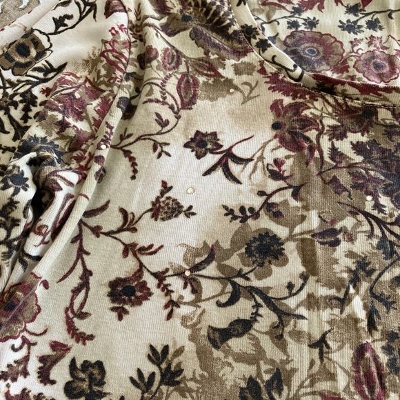 Y2k FLORAL PRINT BLOUSE SIZE M - Picture 2 of 4